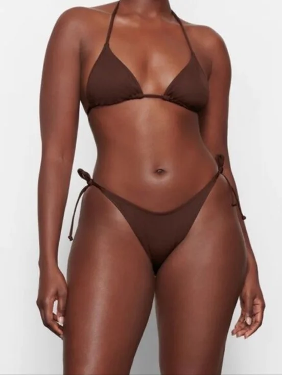 SKIMS▪️Recycled Swim Triangle Bikini Top in Cocoa - Picture 5 of 5
